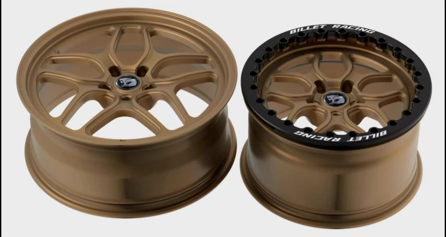 SET - Billet Racing - Front runners and matching beadlock rears - Gold