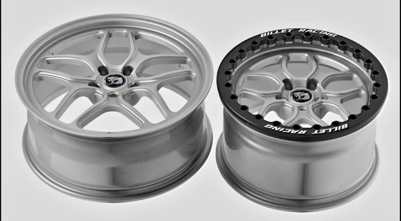 SET - Billet Racing - Front runners and matching beadlock rears - Silv ...