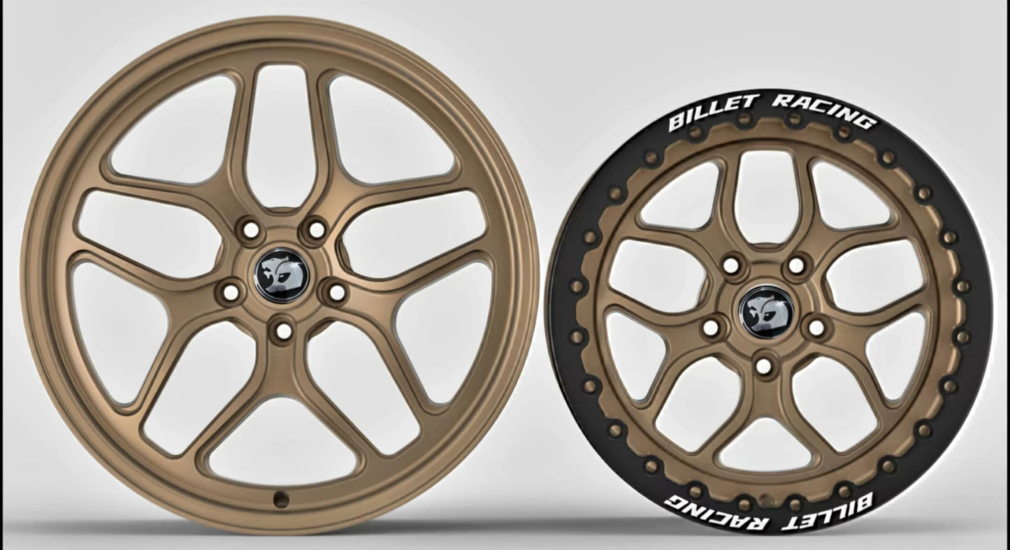SET - Billet Racing - Front runners and matching beadlock rears - Gold