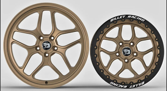SET - Billet Racing - Front runners and matching beadlock rears - Gold