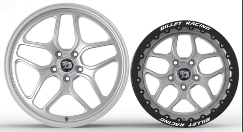 Billet Racing - Full set - Front runners and matching beadlock rears - Silver