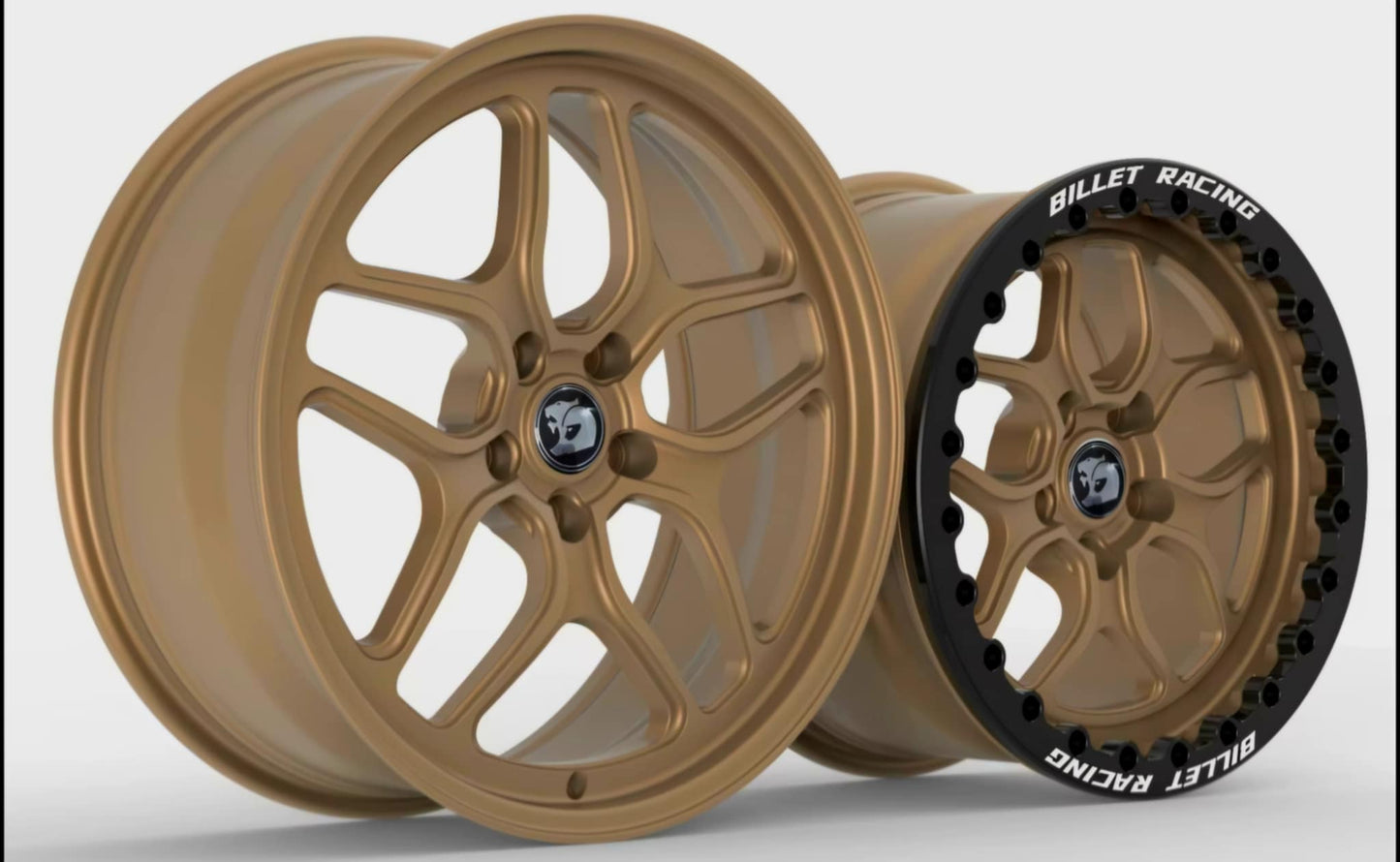 SET - Billet Racing - Front runners and matching beadlock rears - Gold