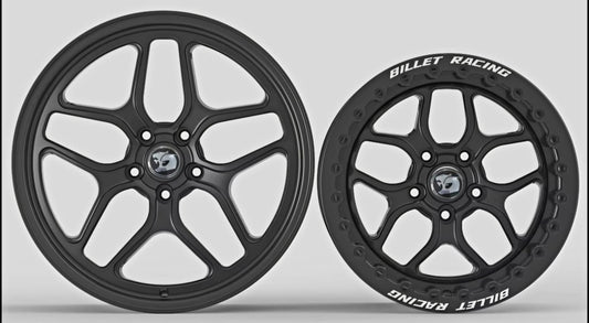 SET - Billet Racing - Front runners and matching beadlock rears - Gloss Black