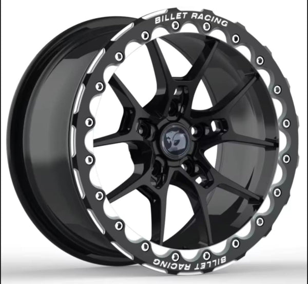 15x8" Billet Racing Series Beadlock Wheel - Gloss Black finish