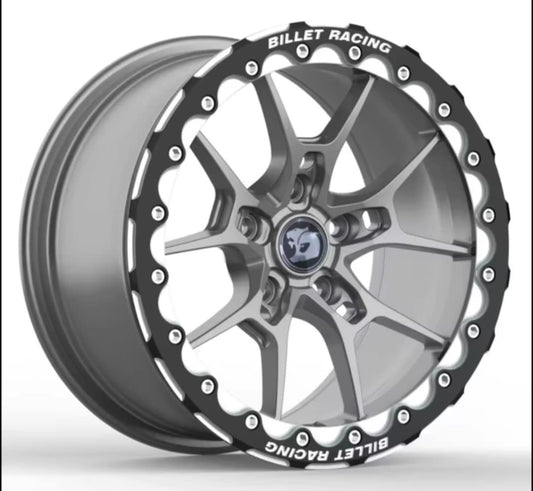 SINGLE - Billet Racing VF HSV GTS-R Style Beadlock Wheel - Shotgun Grey